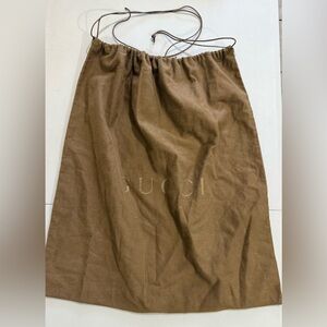 Gucci Brown Drawstring Dust Bag with Embossed Logo